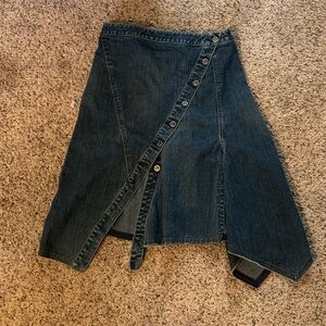 Euro asymmetrical denim skirt size